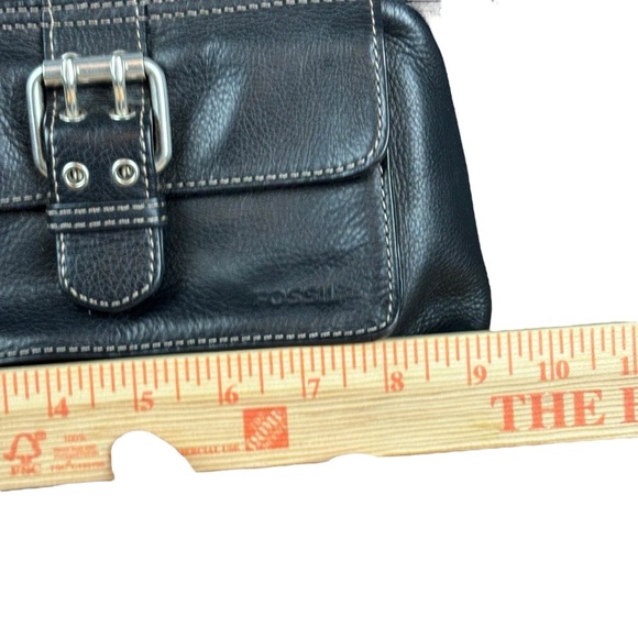 EUC Fossil Black Leather Shoulder Bag - Picture 5 of 16